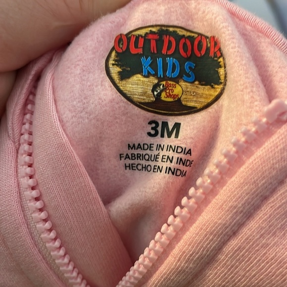 Bass Pro Shop Outdoor Kids True Timber Raglan Pink and Camo Hoodie Zip size 3M - Picture 5 of 12
